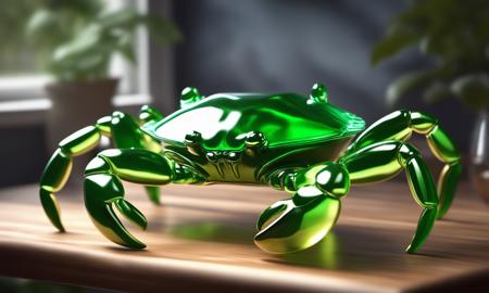 <lora:colouredglazecd_xl-000006:0.3>, a statue of a crab made of glass in office scene, full body, (green theme:0.6), (transparent:1.3, see-through:1.3), colouredglazecd_xl, indoors, chinese zodiac, wooden table, cutie, cute, still life, animal statue, front view, facing viewer, looking at viewer, (Unbelievable Digital Artwork:1.3), fine art, CGSociety, ArtStation, master works, 8K,HDR,UHD,masterpiece,best quality,highly detailed,emotional,harmonious,high budget,moody,epic,gorgeous,high resolution,perfect lighting,finely detail,extremely detailed,ultra detailed,realistic,photorealistic,huge filesize,photographic,real,wallpaper,moody lighting,volumetric lighting,reality ray tracing