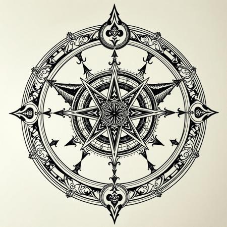 tattoo design, intricate occult symbolism, esoteric, golden dawn, thelema, chaos magick
