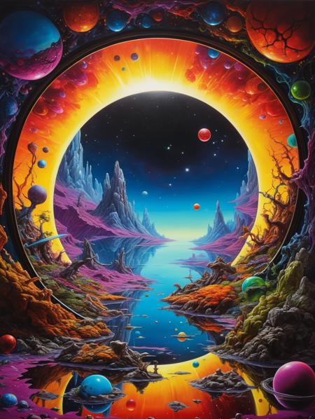 oil painting, surreal art, abstract art,  iconic Infinity Mirror World , masterpiece, high detail, 8k, intricate, detailed, high resolution, high res, ultra high quality, <lora:add-detail-xl:1.8>
