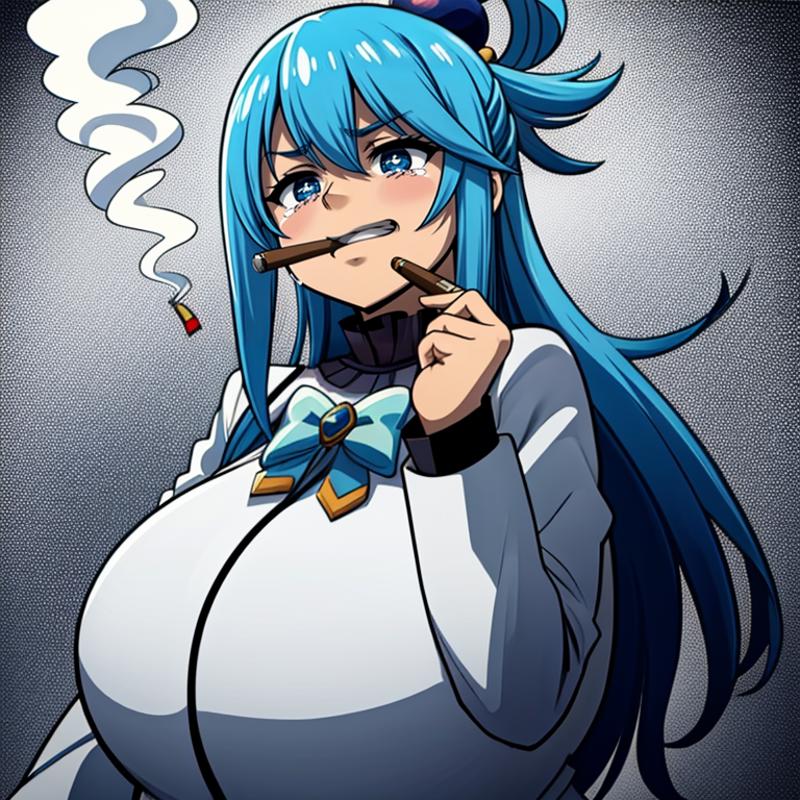 fat smoker with white tuxedo image by goldhopper