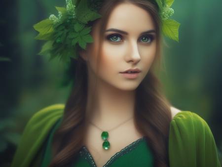 <lora:am_magic_xl:1>  (clouse-up:1.4), portrait of pretty elf girl , RAW photo, wearing green clothes, on fantasy forest background, (green eyes:1), (masterpiece), (best quality),