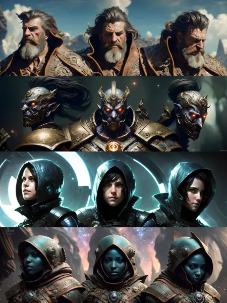 Character head concept poses (openpose + 3d for depth maps)