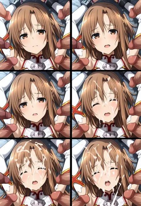 face surrounded by multiple penises (single & multi views)