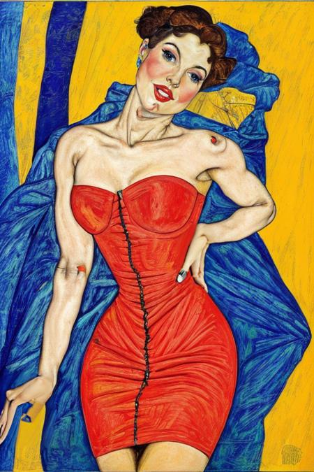 AmandaCerny by EgonSchiele, bodycon dress, red lipstick, looking over shoulder, looking at viewer, white outline
<lora:3DMM_V12:0.3>,<lora:tangbohu-detailmaker_v2.5:0.5>, <lora:LowRA:0.2>,<lora:AmandaCerny_v01_TigonTX:0.8>, <lora:EgonSchiele_Style_v01:1>