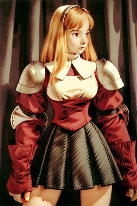 <lora:v1.8_NAI+v2.5_NAI:1> 1girl, squire, large breasts, armor, pleated dress