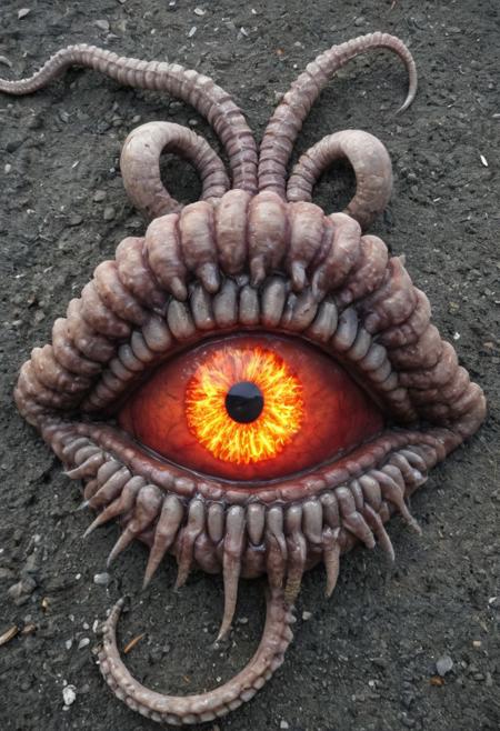 tentacle teeth stone fire eyeball smile suicide machine