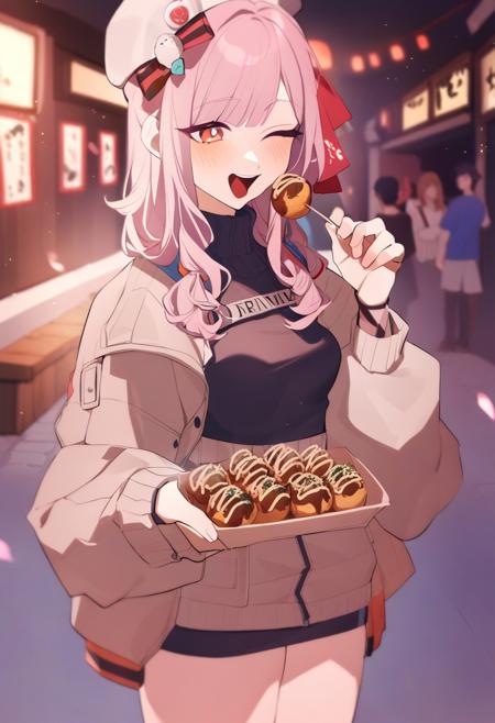 takoyaki eating holding