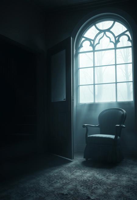 Secret detective, there has been a mysterious murder in an abandoned house. Misty interior