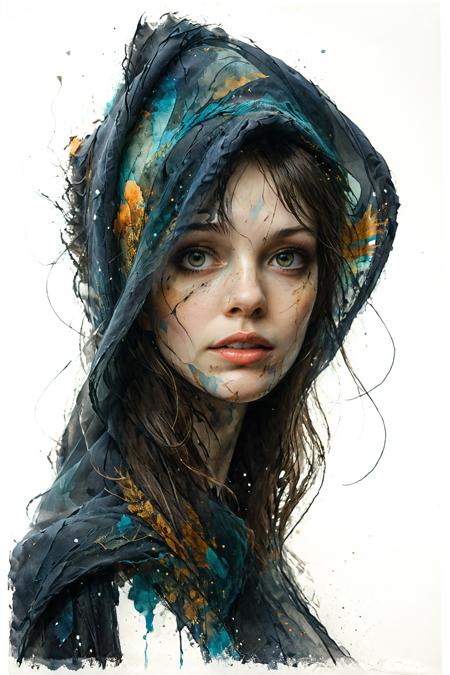mysterious silhouette woman with veil, by Minjae Lee, Carne Griffiths, Emily Kell, Steve McCurry, Geoffroy Thoorens, Aaron Horkey, Jordan Grimmer, Greg Rutkowski, amazing depth, double exposure, surreal, geometric patterns, intricately detailed, bokeh,  perfect balanced, deep fine borders, artistic photorealism , smooth,  great masterwork by head of prompt engineering   <lora:add-detail-xl:2>  <lora:Double_Exposure:0.5> <lora:xl_shuimo:0.8> ink wash painting <lora:Cute_Drawing:0.6>  <lora:hyperkraximalism_v1-1:0.3>