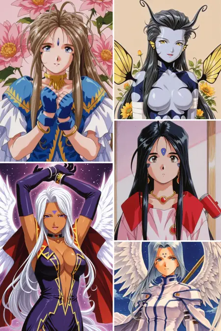 [illustrious XL] 9 in 1，Kosuke Fujishima/藤岛康介 &松原秀典 《Ah! My Goddess》/《我的女神》 - Artist Style