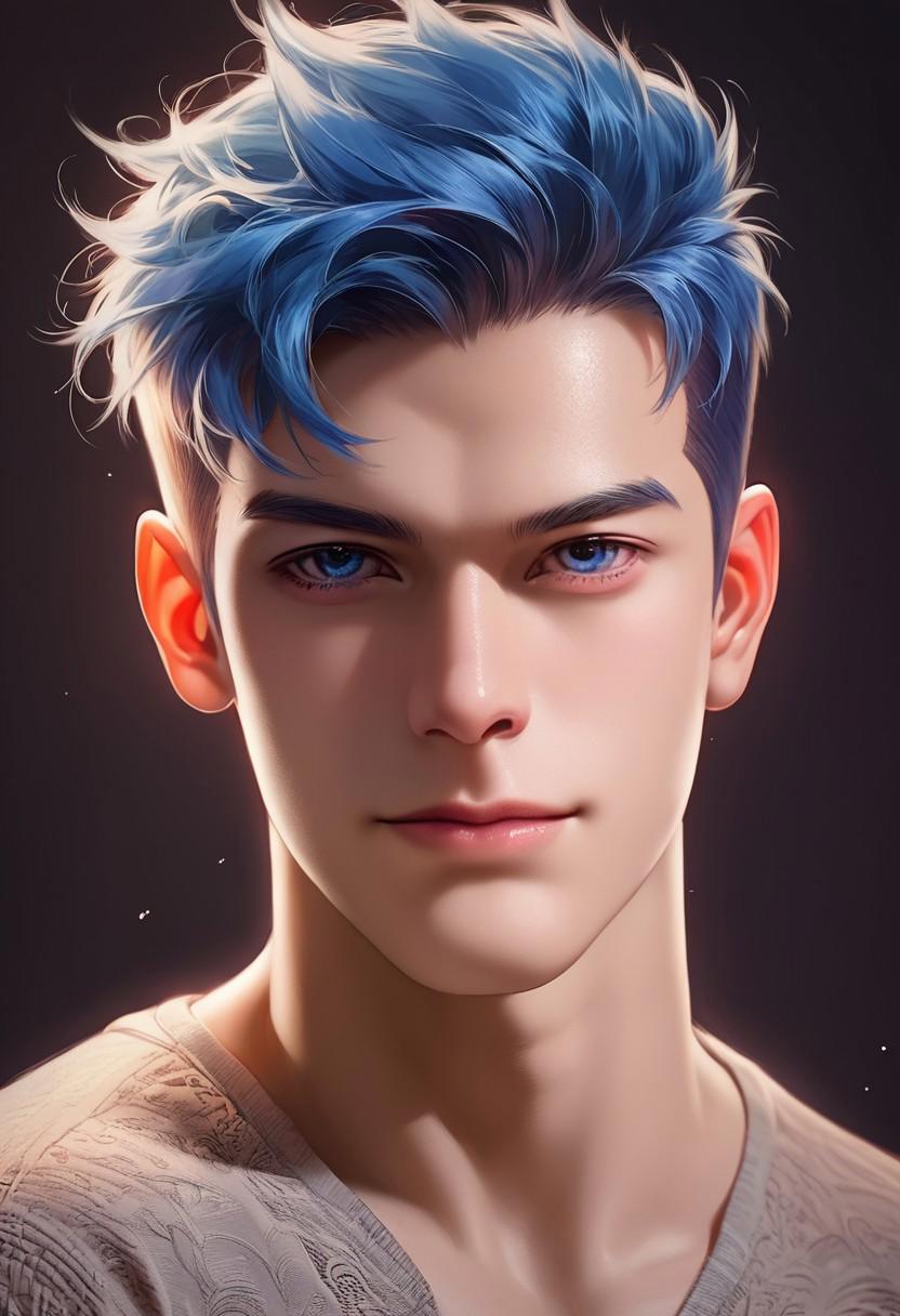 1boy, male, male focus, mature male, handsome, masculine, smile, dark blue hair, short hair, dark blue eyes, muscular body, front view, looking_at_viewer, standing, clothes, Beautiful eyes, perfect eyes, ultra-detailed eyes, detailed face, perfect face, ultra-detailed face, detailed, ultra-detailed, basic_background, dark background, blue ink, sketch, score_9, score_8_up, score_7_up, score_6_up, score_5_up, score_4_up, BREAK, rating_explicit, Intricate Details, Best Quality, high quality, masterpiece, detailed_eye_model, Eyes, expression,