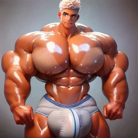 Muscular Man - Huge Pecs - 6 Pack Abs