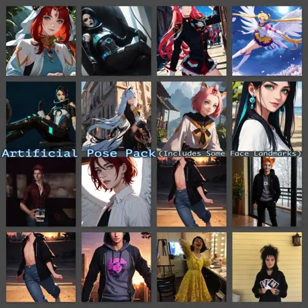 Artificial Pose Pack + Face Landmarks