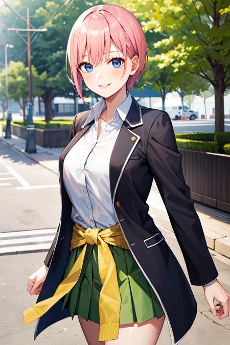 Nakano yotsuba, 5-toubun no hanayome, school uniform, short hair