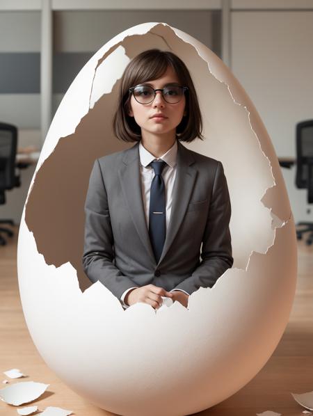 (masterpiece, best quality),
hatching, eggshell, 1girl, suit, looking at viewer, sunglasses, cubicle, office
<lora:concept_hatching-v2:1>