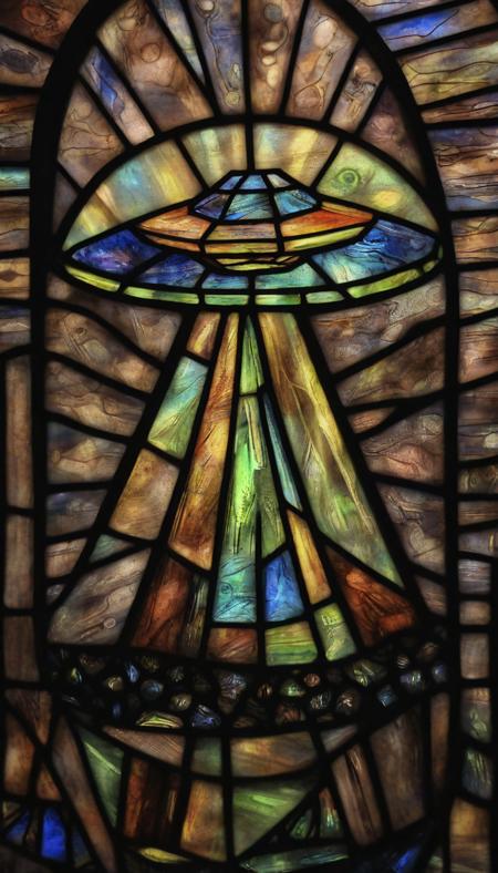 stained-glass ufo the truth is out there i want to believe