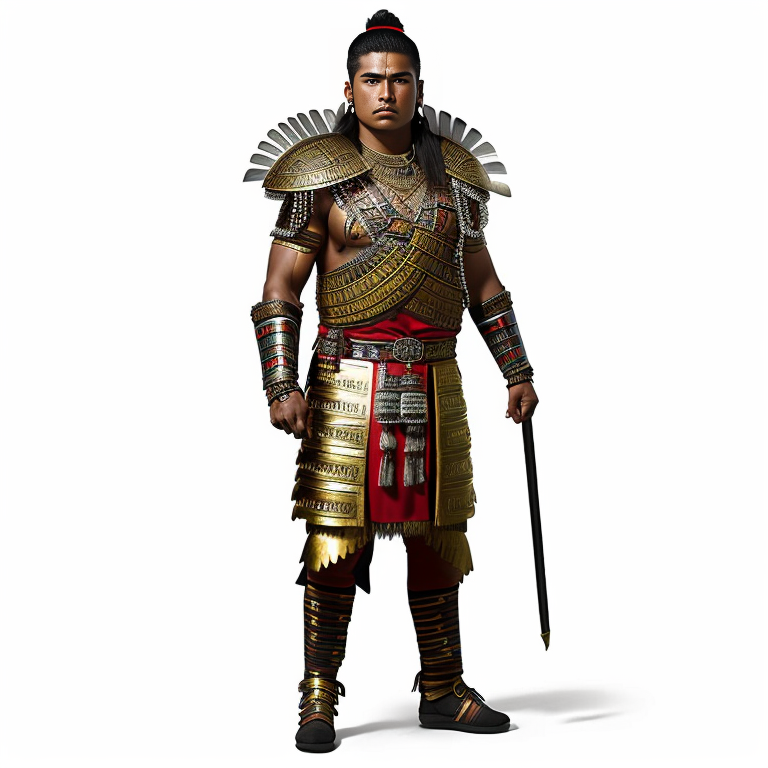 photograph of tk_char ,(((male))) Aztec warrior, award winning image, highly detailed, 16k