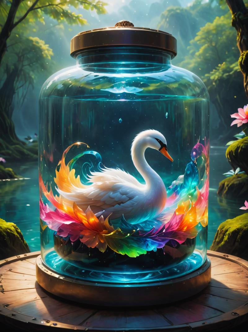 A Swan in a Vase, a 3D Artwork by an Artist