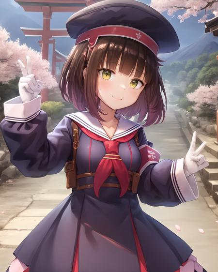 (extremely detailed CG unity 8k wallpaper),(masterpiece), (best quality), (ultra-detailed), (best illustration),(best shadow), cowboy shot, (sharp eyeliner, eyeshadow, detailed eyes:1.1), (cherry blossoms, mount fuji, torii,:1.2) 
,BREAK
 (type4, cute face, smile, aged down, child, two-tone hair :1.1)
<lora:Type4:1>