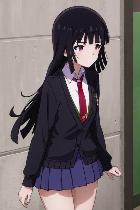 mitsuki_kanzaki_imocho black_hair, long_hair, bangs, purple_eyes