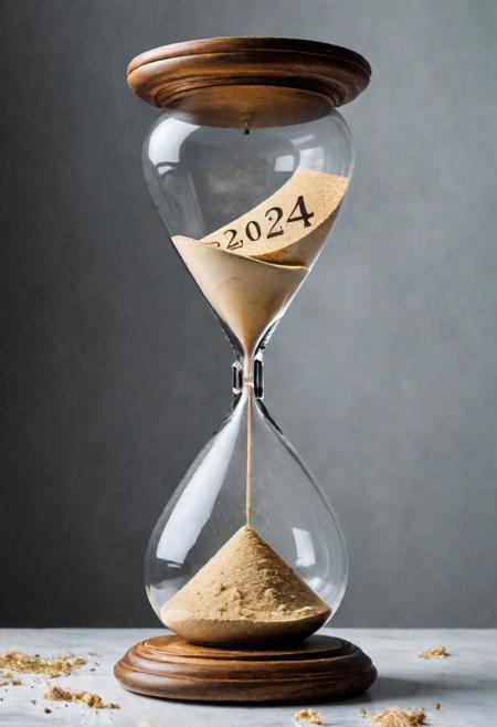 A New Year's Word on the piece hourglass (((2024)))
