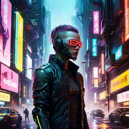 masterpiece, best quality, very aesthetic, absurdres, epic painting (Cyberpunk), futuristic, neon, urban, dystopian <lora:add-detail-xl:1> <lora:xl_more_art-full_v1:1>