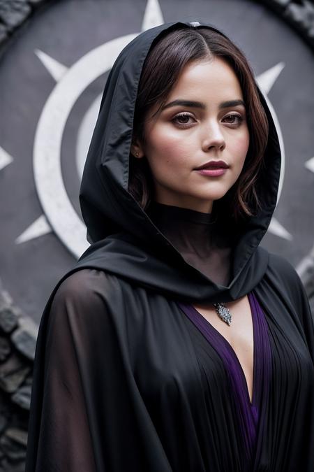 JennaC_SoloTI_v1,
(Clad in a cloak of deep purples and midnight blacks, adorned with silver runes, exuding an air of mysterious power),
(A moonlit clearing, with ancient stones arranged in a circle, surrounded by the whispers of the night:1.3),
 <lora:add_detail:0.6>,<lora:LowRa:0>, PA7_Portrait-MCU,
