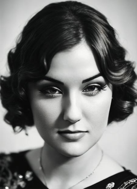 A 1930s professional photograph of sks woman, ((detailed face)), (High Detail), Sharp, 8k, ((bokeh)), <lora:locon_sasha_v1_from_v1_64_32:1.25>