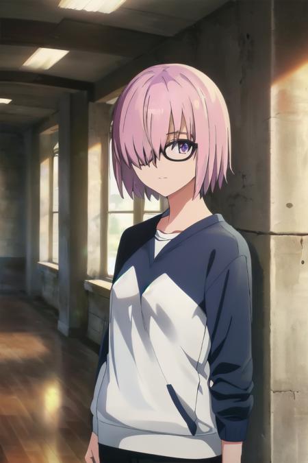 (high quality, high resolution:1.3), 4k, masterpiece, detailed background, indoors, <lora:FGO_Style-14:1>
BREAK
1girl, solo, <lora:mash kyrielight by goofy ai:1>, mash kyrielight, light purple hair,short hair,hair over one eyes, glasses, purple eyes, (medium sho:1.1)t,  sweatshirt<lora:GoodHands-vanilla:1.0><lora:GoodHands-beta2:1.0><lora:GoodHands-beta2:1.0>