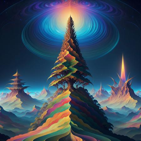 wallpaper, background, scenic landscape, tessellated,  topographic style, psychedelic, highly detailed, sharp focus, fractal, <lora:Paint_Style:1>