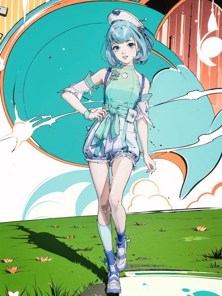 ((masterpiece)),(((best quality))),illustration,1girl,stand on the grass