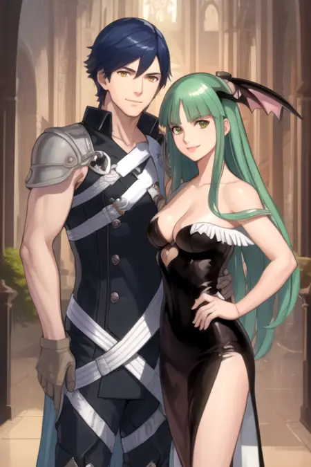 Chrom x Morrigan Aensland (Fire Emblem x Darkstalkers)