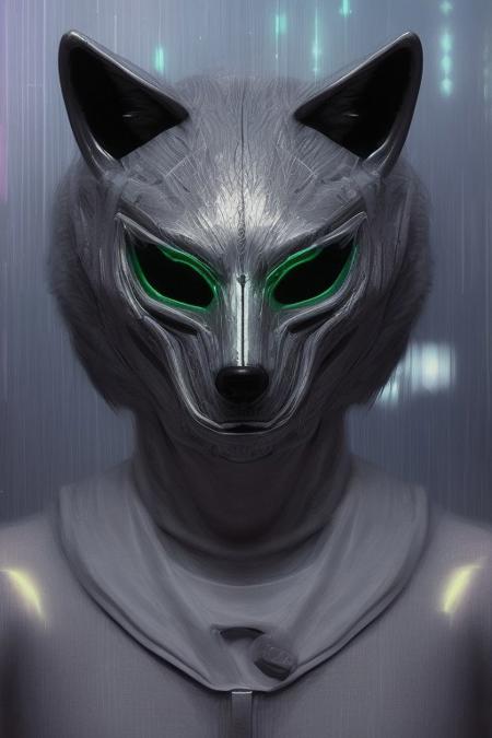 Photograph of a heist mask shaped like a wolf with horror design, metallic green and fluid silver like mercury, minimalistic blurry horror background, horror light 
 <lora:aidmaGlitchStyle-v0.1:0.75> glitch, flickering, digital, glitching
 <lora:SDXLFaeTastic2400:0.35>
 <lora:aidma-Image Upgrader-v0.1:0.4>