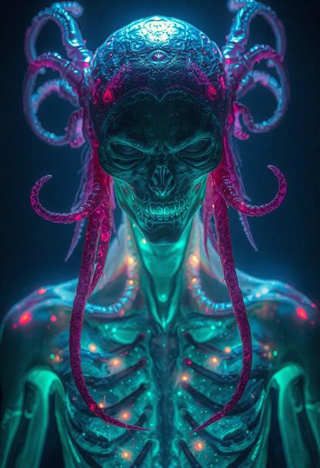 Masterpiece, a bioluminescence translucent clepto-parasitism/humanoid, 32k, 16k, 8k, cinematic art, realistic art, detail,