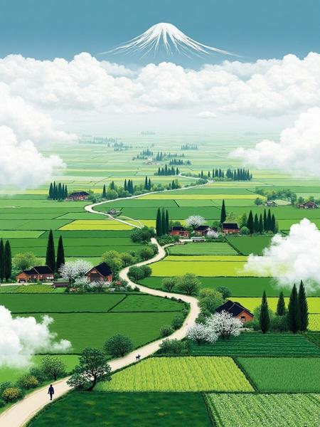 DR_Pastoral Landscape Painting_Rural Scene Generation v1.0