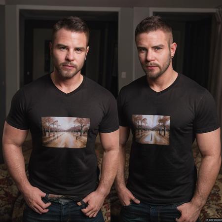 Nick Sterling <lora:Nick Sterling:0.8>, face focus, male, t-shirt