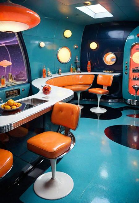 (slushy but extremely beautiful:1.4), (intricate details, masterpiece, best quality:1.4) , in the style of 50s space age,
Retro-futuristism, vintage sci-fi, 50s and 60s style, atomic age, vibrant, highly detailed, retro futurism,  goth girl, skirt lift, garter straps, underwear, black hair, short hair, purple eyes, pale skin, (black lips, black lipstick), black eyeliner, black eyeshadow, black nails, black nail polish, makeup, piercing, spiked choker, dynamic pose, looking at viewer
<lora:add-detail-xl:1> <lora:xl_more_art-full_v1:0.5>  <lora:NicolaSamori:0.5> <lora:looking_at_viewer:2>