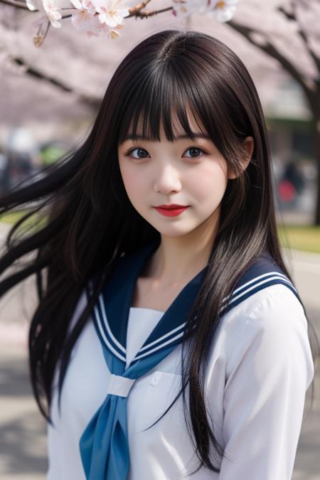 best quality, masterpiece, real,realistic, photo,photorealistic,cowboy shot,looking at viewer, 
1girl, beautifly face,chitanda eru, kamiyama high school uniform \(hyouka\),
outdoors, street,sakura,cherry blossoms, wind,floating hair, falling petals, sunlight, 
<lora:chitanda eru_v2.0_01:0.7>