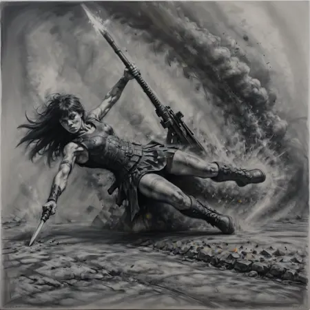 Female charcoal art