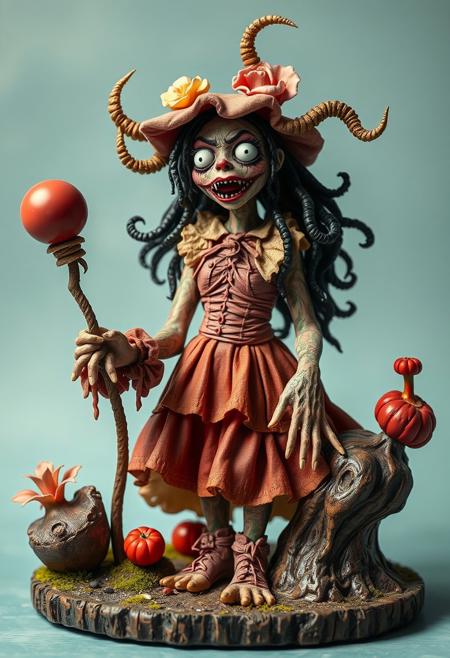 extreme frilled girl bizarre diorama style