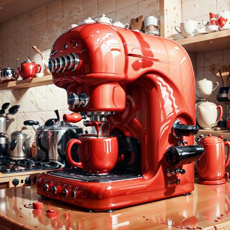 <lora:LatexAIV2:.8> LatexAI_red   coffee machine in kitchen