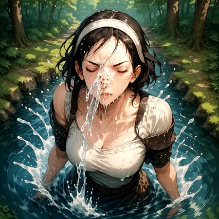 water splashing on a face