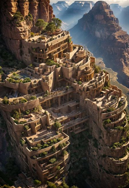 (The colonial city of the future, in the mist-filled Grand Canyon, on an unknown Earth-like planet, 2 moon on sky, Spaceship flight connects colonies, waterfulls:1.3), (Machu Picchu, a mountain settlement, incredibly spectacular:1.2), (Mario Botta:1.3), (avant-garde, future, reality, science fiction, photorealistic), (modern architecture:1.2), 
(Large Files, Ultra Realistic, 8K, 16k, FHD, HD, VFX, Perfect, Photography, composition, Architecture Sales Photography, Architecture Competition, Ultra High Resolution, Cinematography, High Resolution Image:1.1), (dramatic lighting, direct sunlight, ray tracing, clear shadow:1.2),  (real landscape:1.1), (blurred background:1.0), (urban background, more_details) ,
ac_neg1, great lighting, clear, hillscastel, extrusionbuilding, vertical