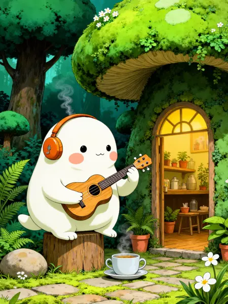 森林蘑菇小屋治愈系