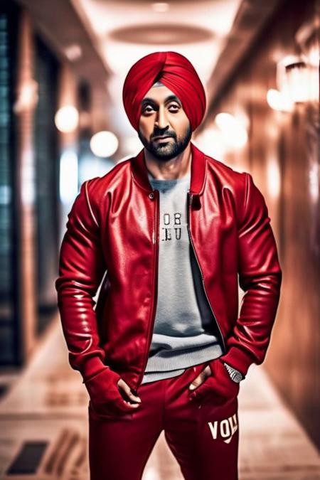 Ranbir Kapoor a man <lora:Diljit:0.9>, realistic photo in a worn ((skin-revealing skimpy erotic red tracksuit, massive hairy pecs)), big pecs, big arms, bulge, VPL, ((light bokeh)), intricate, (steel metal [rust]), elegant, erotic, exuding sexual energy, homoerotic, sharp focus, photo by greg rutkowski, soft lighting, vibrant colors, (masterpiece), ((streets)), (detailed face), looking at viewer, light smile, night, walking towards viewer, cinematic lighting, beautiful lighting, cinematic lighting, (hazy filter, film grain:1.2)