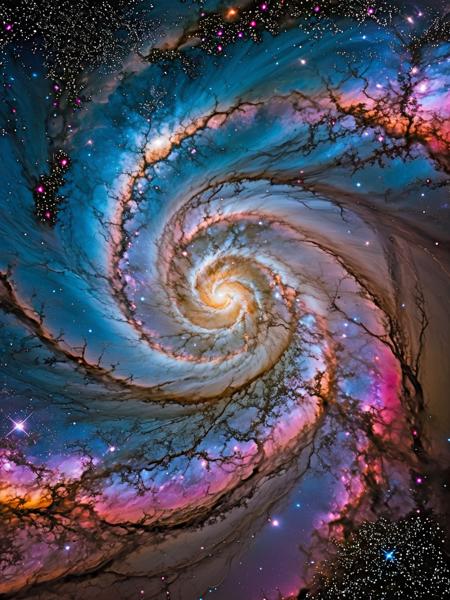Fractalvines, A cosmic dance of fractalvines, spiraling through nebulae and galaxies, creating a symphony of color and light across the universe. <lora:Fractal_Vines:1>  <lora:EnvyBetterHiresFixXL01:0:hr=1>