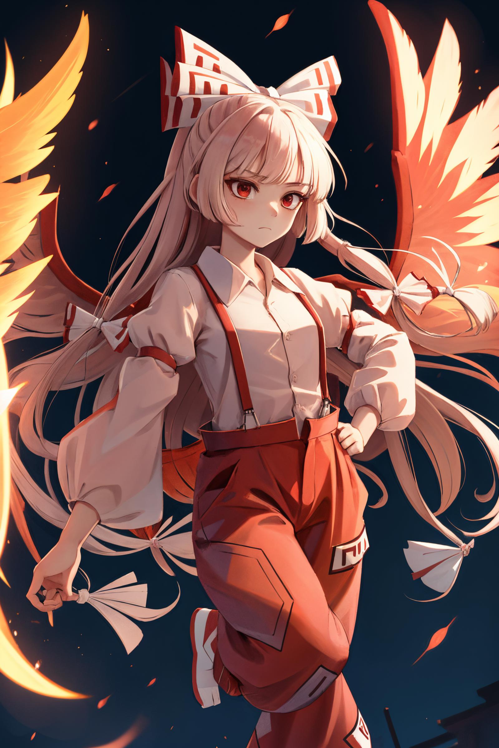 fujiwara no mokou (touhou) 藤原妹红 东方project image by lechuckai500