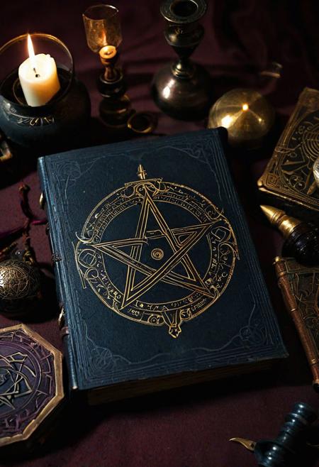 close-up photo of a 
Fictional Supernatural Detective: Witch Hunter
Occult symbols, arcane artifacts, witch hunter's kit, dark magic banishment, paranormal investigator, enchanted weaponry, supernatural threats, cursed artifacts, mystical wards, arcane rituals, occult knowledge, witchcraft purge, shadowy underworld, demon slayer, ancient grimoire, mystical protector.
cinematic, sharp focus, intricate, cinematic, dramatic light