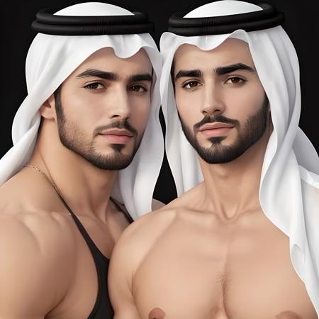 <lora:Arab Style:0.5>,2boys, muscled, arab, realistic