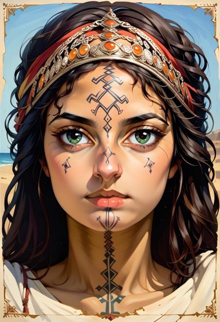 Berber Tattoo - Amazigh tattoo - Moroccan Face Tattoo V1